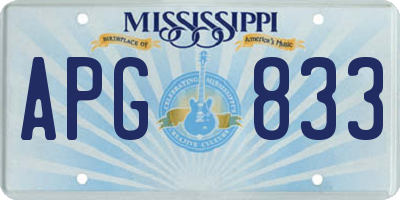 MS license plate APG833
