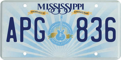MS license plate APG836