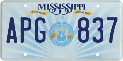 MS license plate APG837