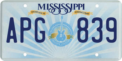 MS license plate APG839