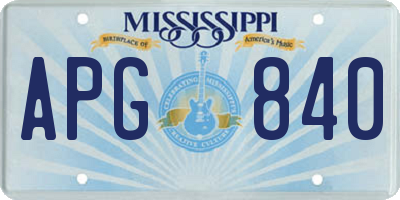 MS license plate APG840