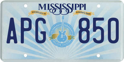 MS license plate APG850