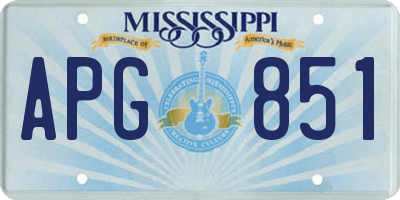 MS license plate APG851