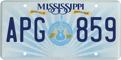 MS license plate APG859