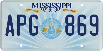 MS license plate APG869