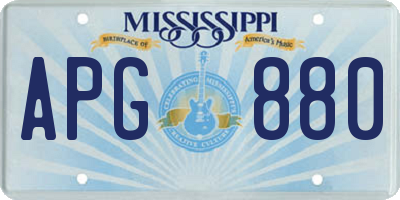 MS license plate APG880