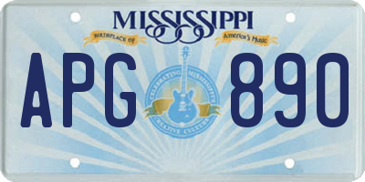 MS license plate APG890