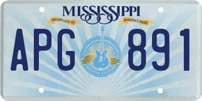 MS license plate APG891