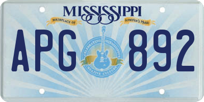 MS license plate APG892