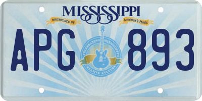 MS license plate APG893