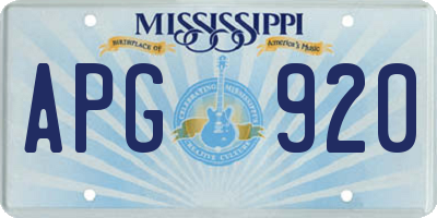MS license plate APG920