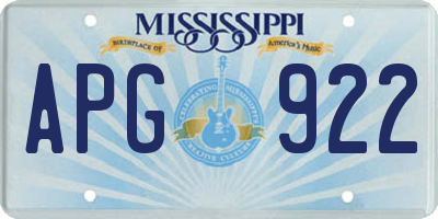 MS license plate APG922