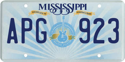MS license plate APG923