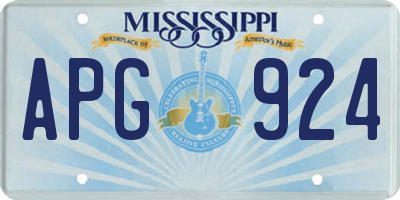 MS license plate APG924
