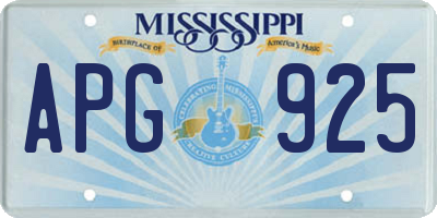 MS license plate APG925