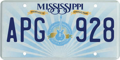 MS license plate APG928