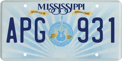 MS license plate APG931