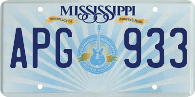 MS license plate APG933