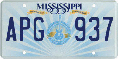 MS license plate APG937