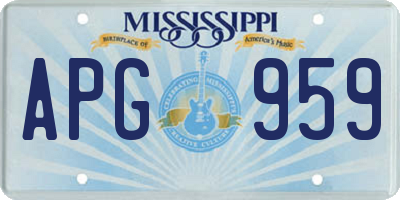 MS license plate APG959