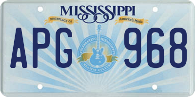 MS license plate APG968