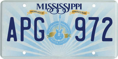 MS license plate APG972