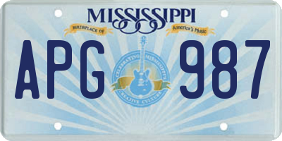 MS license plate APG987