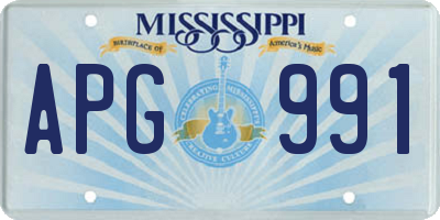 MS license plate APG991