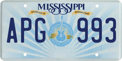 MS license plate APG993