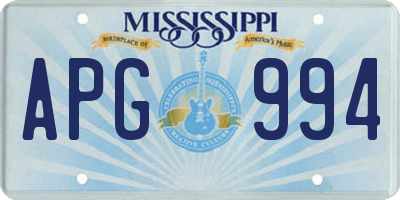 MS license plate APG994