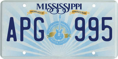 MS license plate APG995