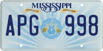 MS license plate APG998