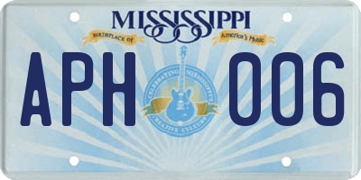 MS license plate APH006