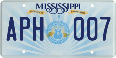 MS license plate APH007
