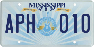 MS license plate APH010