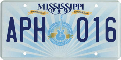 MS license plate APH016