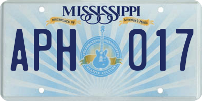 MS license plate APH017