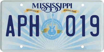 MS license plate APH019