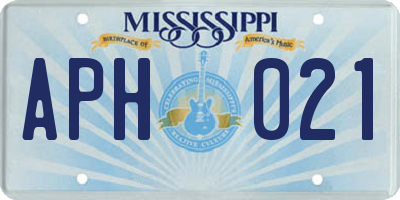 MS license plate APH021