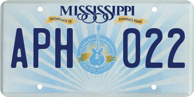 MS license plate APH022