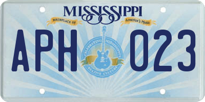 MS license plate APH023