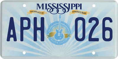 MS license plate APH026
