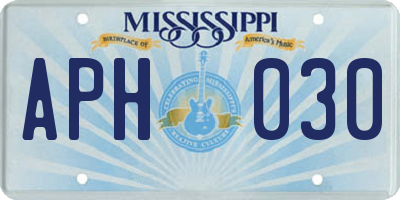 MS license plate APH030