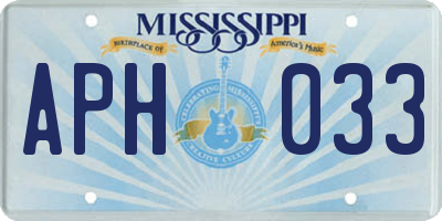 MS license plate APH033