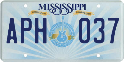 MS license plate APH037