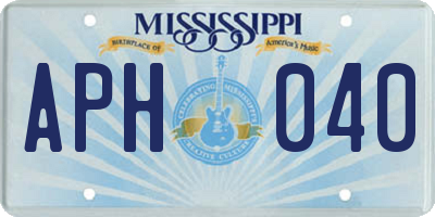 MS license plate APH040