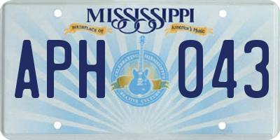 MS license plate APH043