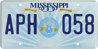 MS license plate APH058
