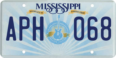 MS license plate APH068