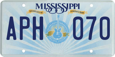 MS license plate APH070